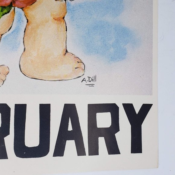 Vintage 1968 Classroom Poster Print Atrelle Dill Roberta Ross February Cupid - Picture 5 of 5